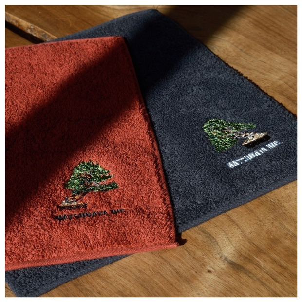 Bonsai Embroidery Handkerchief - RED - 詳細画像